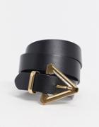 Asos Design Triangle Buckle Waist And Hip Jeans Belt In Black