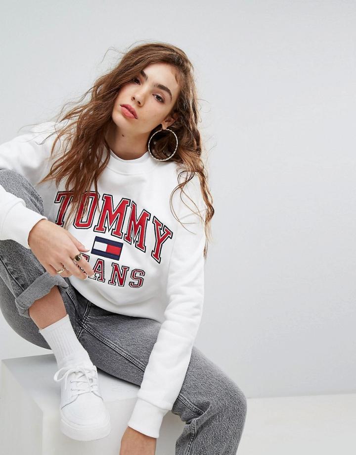 Tommy Jeans 90s Capsule Logo Sweatshirt - White