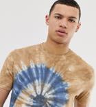Asos Design Tall Festival Relaxed T-shirt With Spiral Tie Dye In Blue - Blue