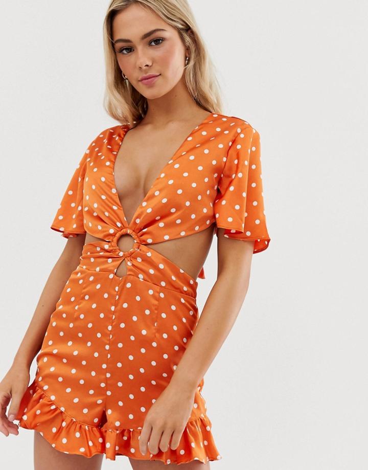 Glamorous Romper With Cut Outs In Spot