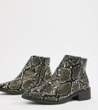 New Look Wide Fit Flat Ankle Boot - White