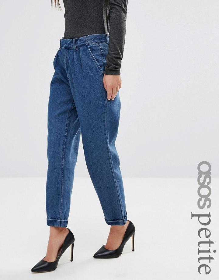 Asos Petite Denim Chino In Dark Stonewash - Blue