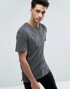 Jack & Jones Originals Longline T-shirt With Drop Shoulder - Gray