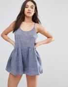 D.ra Calvin Floaty Chambray Romper - Blue