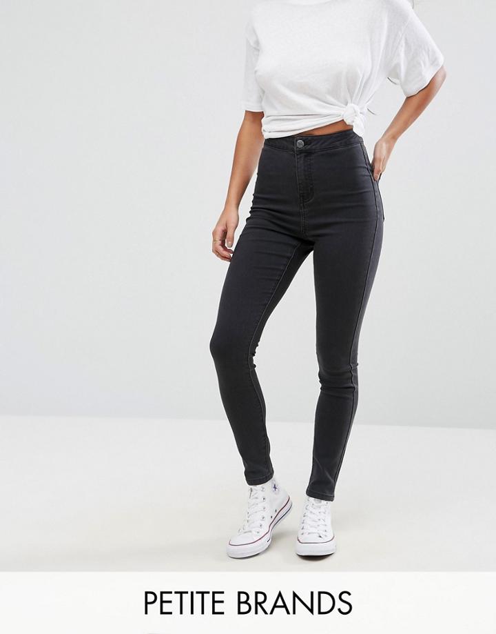 Noisy May Petite Mid Rise Skinny Jean - Black