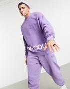 Asos Dark Future Oversized Sweatshirt With Wrap Around Logo-purple