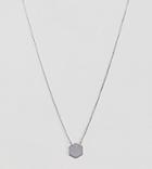 Designb London Sterling Silver Hexagon Necklace - Silver