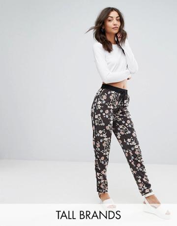New Look Tall Floral Printed Jogger - Black