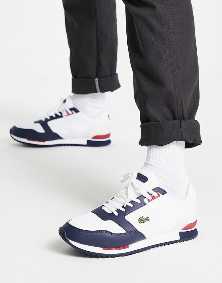 Lacoste Partner Piste Runner Sneakers In White/navy