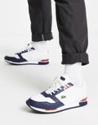 Lacoste Partner Piste Runner Sneakers In White/navy