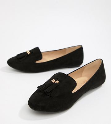 Park Lane Wide Fit Flat Loafers - Black