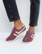 Gola Bullet Suede Sneakers In Red With Pink Detail - Red