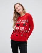 New Look Mistletoe Holidays Sweater - Red