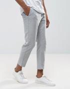 Bershka Tailored Cropped Pant In Light Gray - Gray