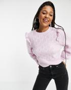 Miss Selfridge Pale Pink Eco Frill Sleeve Sweater