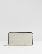 Asos Suede Weave Embossed Purse - Gray