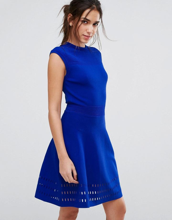 Ted Baker Knitted Skater Dress - Blue