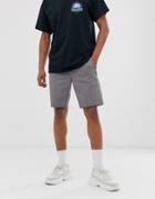 Asos Design Slim Cargo Shorts With Webbed Utility Belt - Gray