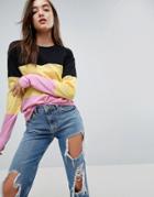 Asos Top In Color Block - Multi
