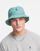 Polo Ralph Lauren Icon Logo Twill Bucket Hat In Seafoam Green