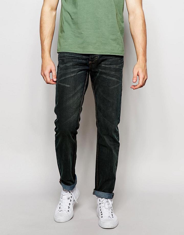 Bellfield Slim Fit Washed Black Jeans - Blue