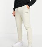 Calvin Klein Reverse Logo Sweatpants In Stone - Exclusive To Asos-neutral