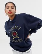 Tommy Jeans Capsule Crest Logo Sweatshirt - Blue