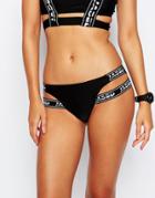 Jaded London Elastic Cut Out Bikini Bottoms - Black