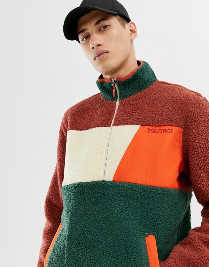 Marmot Noland 1/2 Zip Fleece In Red/green - Red