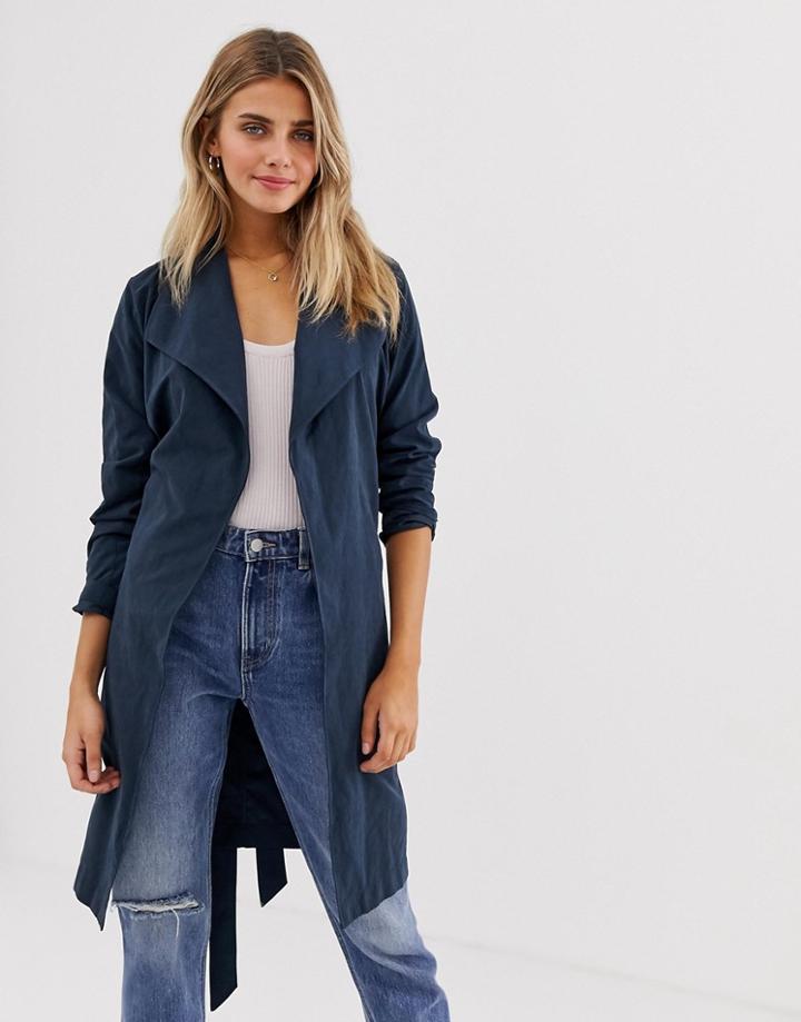 Jdy Fluid Trench Coat - Navy
