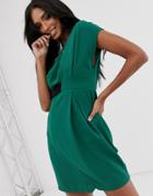 Asos Design Origami Mini Dress With Tab Side