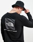 The North Face Nse Box Back Print Long Sleeve T-shirt In Black