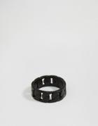 Icon Brand Chain Band Ring In Black - Black