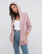 Asos Zip Through Hoodie - Pink