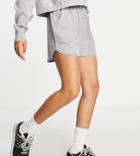 Asos Design Petite Sweat Runner Short In Organic Cotton In Gray Heather-grey