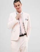 Asos Design Wedding Skinny Suit Jacket In Dusky Pink