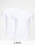 Asos Extreme Muscle T-shirt With Crew Neck 2 Pack Save 17% - White