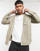 Pull & Bear Oxford Shirt In Beige-neutral