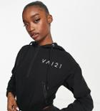 Va21 Cropped Hoodie In Black