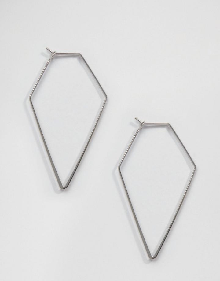 Cara Ny Geo Hoop Earrings - Silver