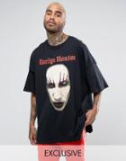 Reclaimed Vintage Inspired Marilyn Manson Super Oversized Band T-shirt In Black - Black