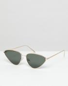 Asos Metal Cat Eye Sunglasses - Gold
