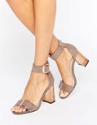 Asos Hoola Clear Heeled Sandals - Gray