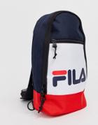 Fila Marlin Single Strap Backpack In Navy White And Red-multi