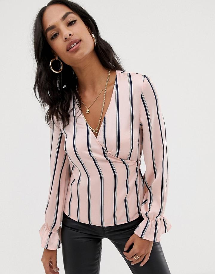 Lipsy Stripe Wrap Blouse - Multi
