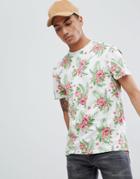 Threadbare Tropical Print T-shirt - Stone