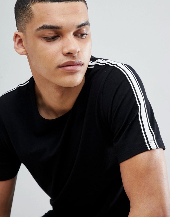 Jack & Jones Premium T-shirt With Arm Stripe - Black