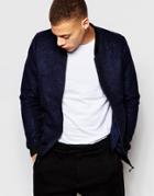 2x H Brothers Knitted Bomber Jacket - Blue