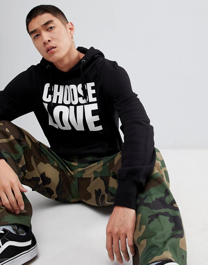 Help Refugees Choose Love Organic Cotton Hoodie - Black