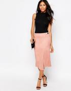 Daisy Street Wrap Front Skirt In Suedette - Rose